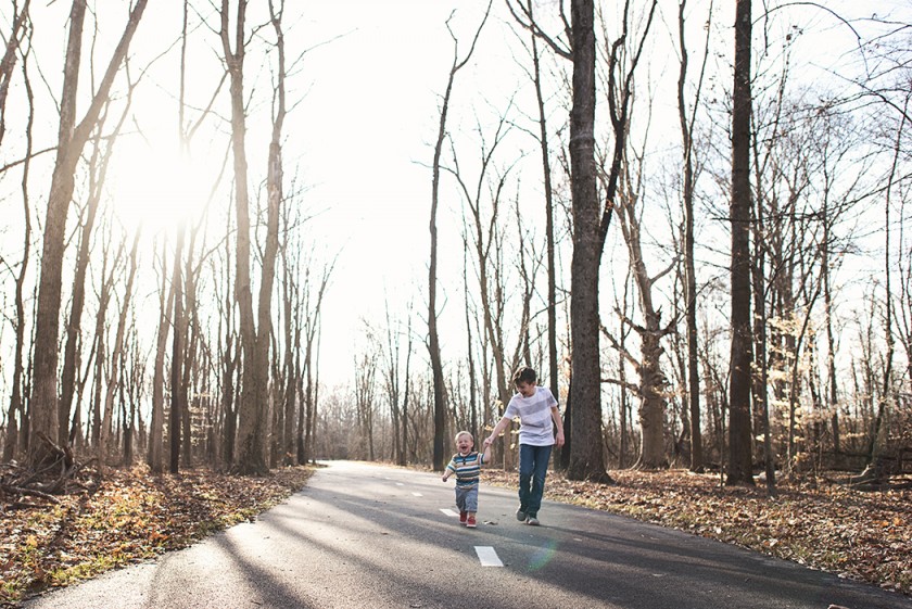 picture of two brothers walking down the road by Kellie Bieser