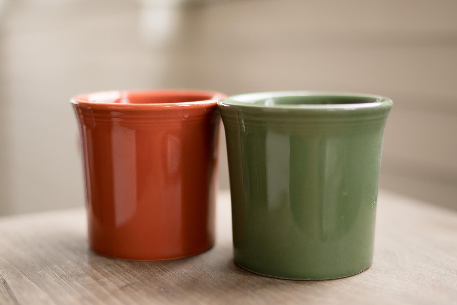 Fiesta-ware mugs by Caroline Jensen